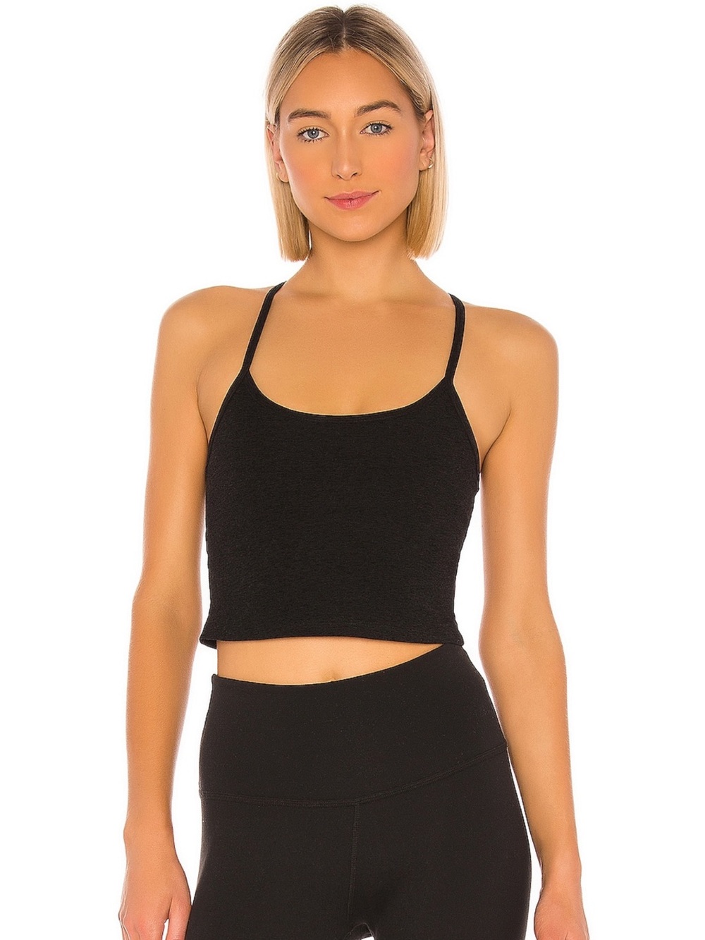 Beyond Yoga Spacedye Cropped Tank in Darkest Night